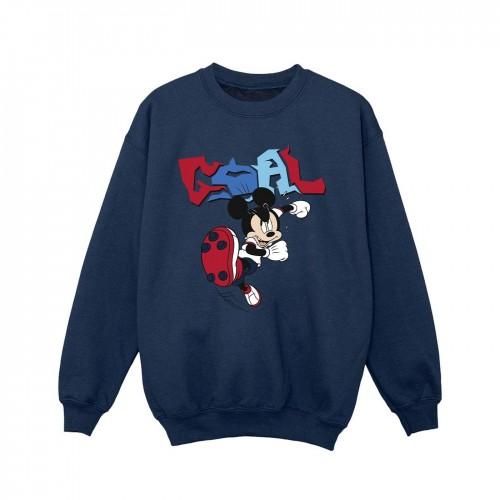 Disney Girls Mickey Mouse Goal Striker Pose Sweatshirt