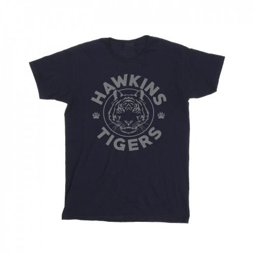 Pertemba FR - Apparel Netflix Girls Stranger Things Hawkins Grey Tiger Cotton T-Shirt