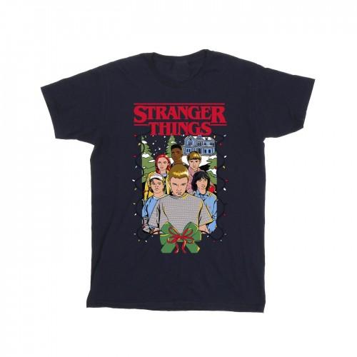 Pertemba FR - Apparel Netflix Girls Stranger Things Christmas Poster Cotton T-Shirt