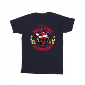 Pertemba FR - Apparel Netflix Girls Stranger Things Hellfire Christmas Cotton T-Shirt