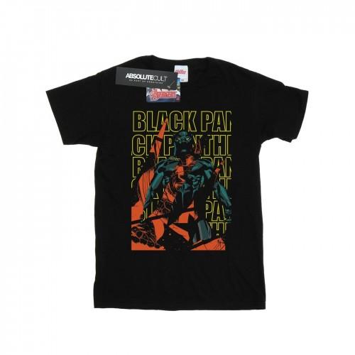 Marvel Girls Avengers Black Panther Collage Cotton T-Shirt