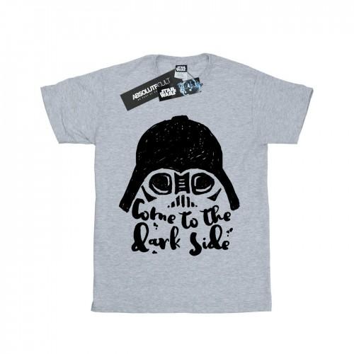 Star Wars Girls Darth Vader Come To The Dark Side Sketch Cotton T-Shirt