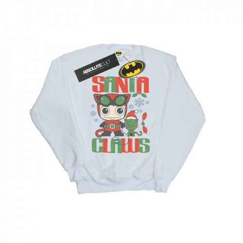 DC Comics Boys Chibi Catwoman Santa Claws Sweatshirt