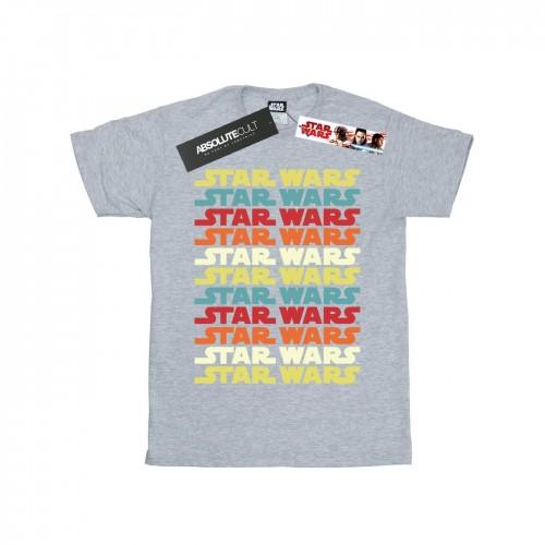 Star Wars Girls Retro Repeat Logo Cotton T-Shirt