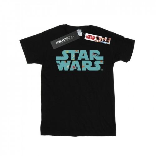 Star Wars Girls Retro X-Wing Pattern Logo Cotton T-Shirt