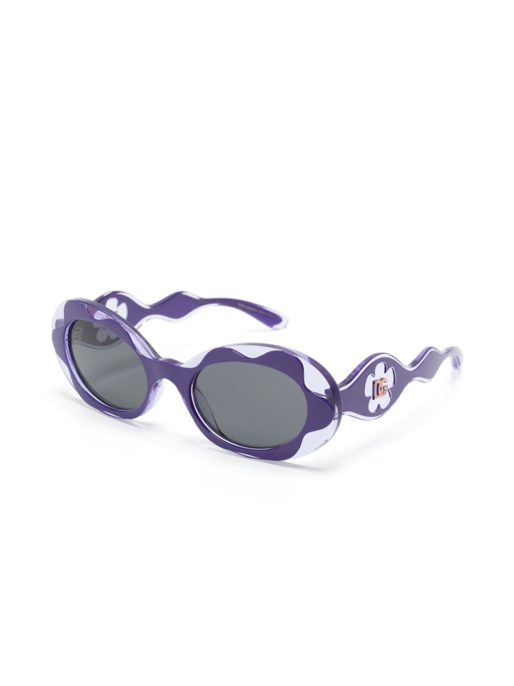 Dolce & Gabbana Eyewear Flower Power zonnebril met ovalen montuur - Paars