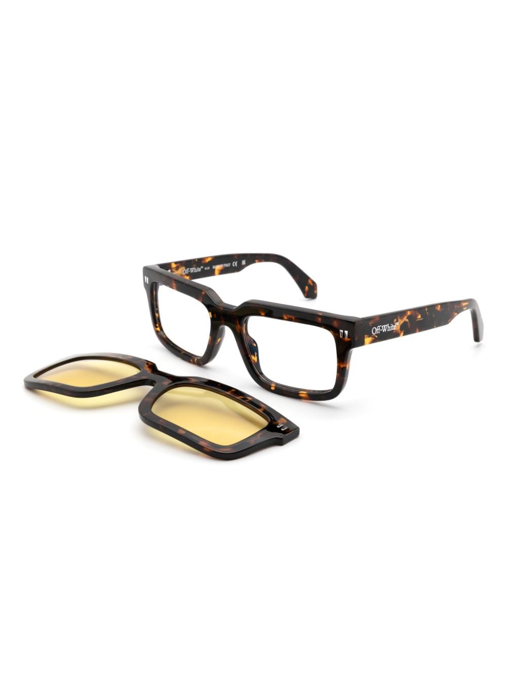 Off-White rectangle-frame clip-on sunglasses - Bruin