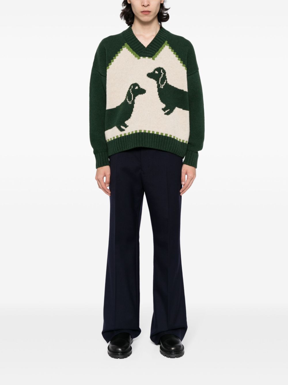 S.S.DALEY Harold wool jumper - Groen