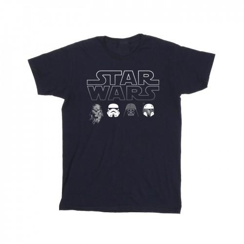 Star Wars Girls Character Heads Cotton T-Shirt