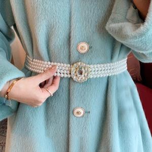 Huashu121 Elegant Thin Waistband Wedding Belt Waist Girdle Pearl Waist Chain Ladies Belt Waist Chain