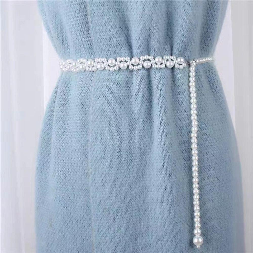 Wanghenggao Multi-layer Waist Chain Dress Decoration Waist Pack Fashion Pearls Belt Chain