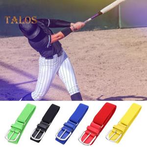 Vogue Wardrobe Teenager Elastic Baseball Softball Belt Adjustable Length Alloy Buckle Belt Solid Color Imitation Leather Belt