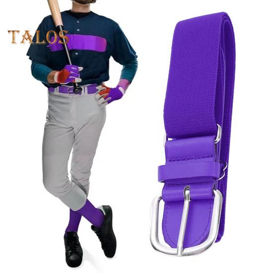 Vogue Wardrobe Adult Baseball Belt Elastic Band Adjustable Length Imitation Leather Baseball Softball Belt Unisex Vibrant Color Waistband