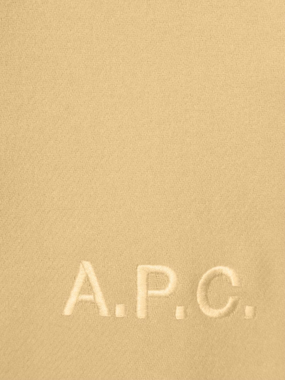 A.P.C. Sjaal met geborduurd logo - Geel