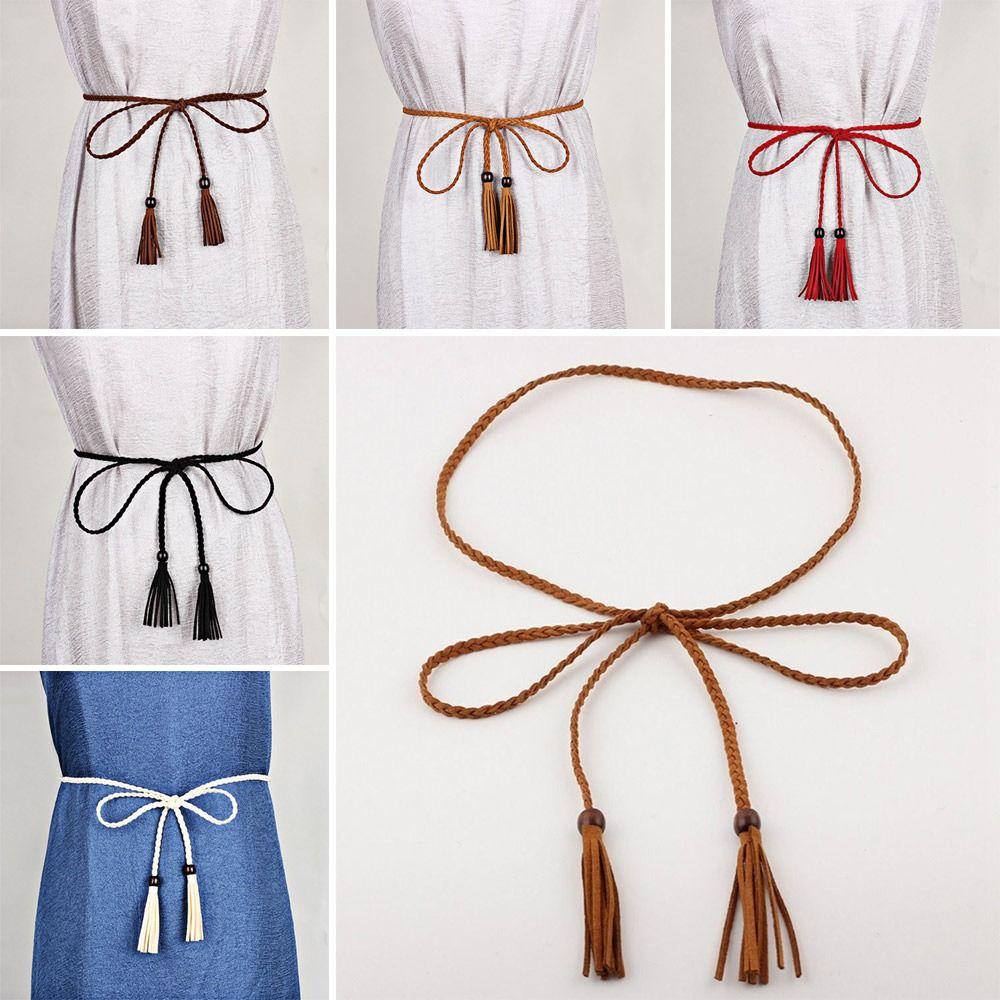 Maochi Adjustable Waist Chain Braided Braided Belts High-quality Tassel Belt