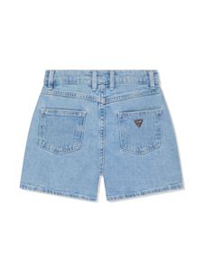 Guess kids embellished denim shorts - Blauw