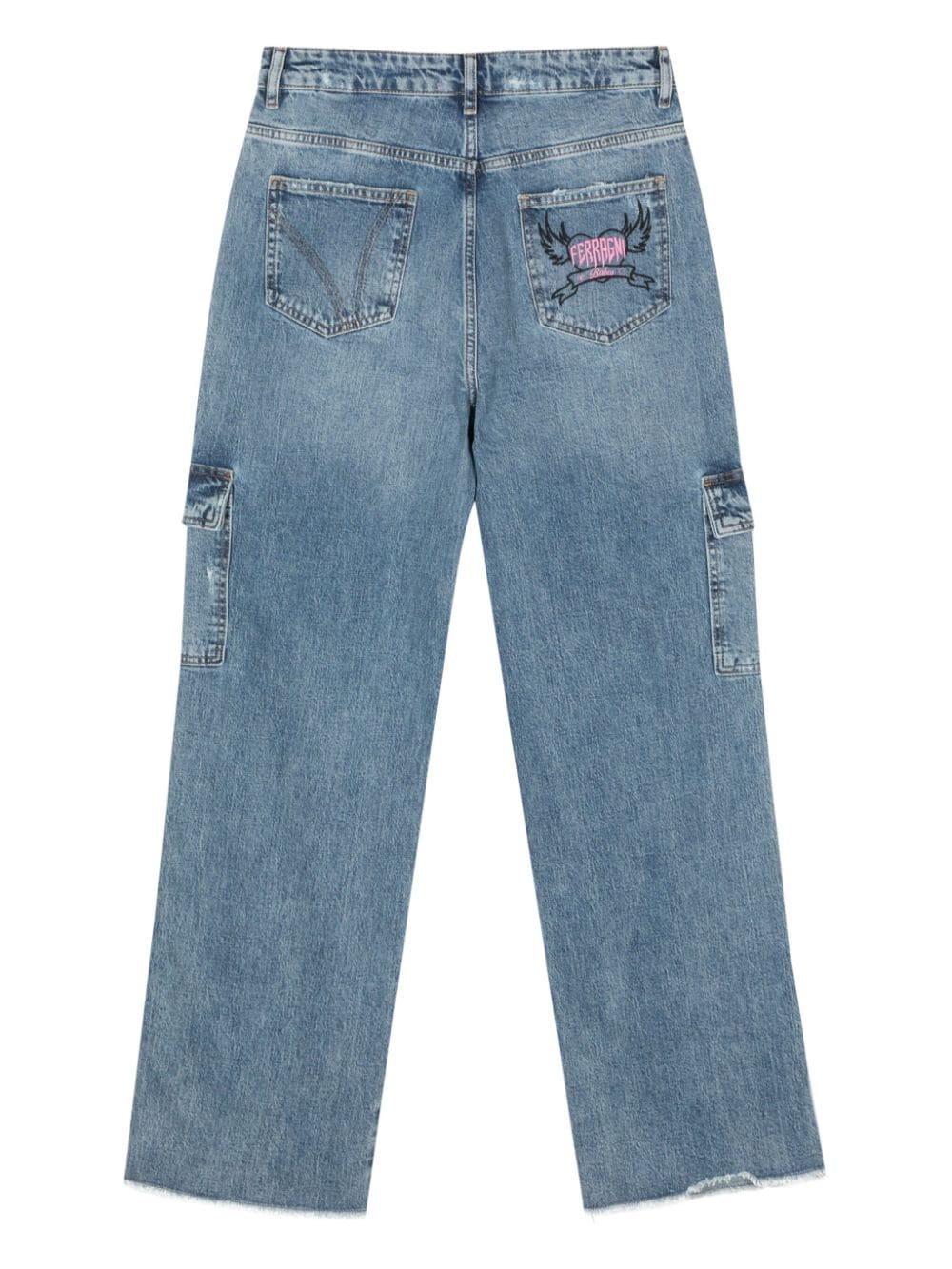 Chiara Ferragni Straight jeans met geborduurd logo - Blauw