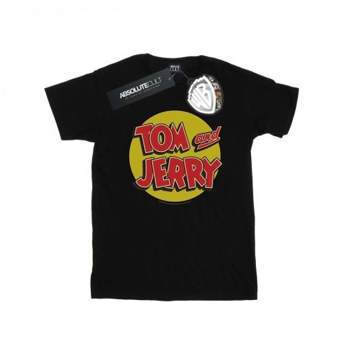 Tom And Jerry Girls Circle Logo Cotton T-Shirt