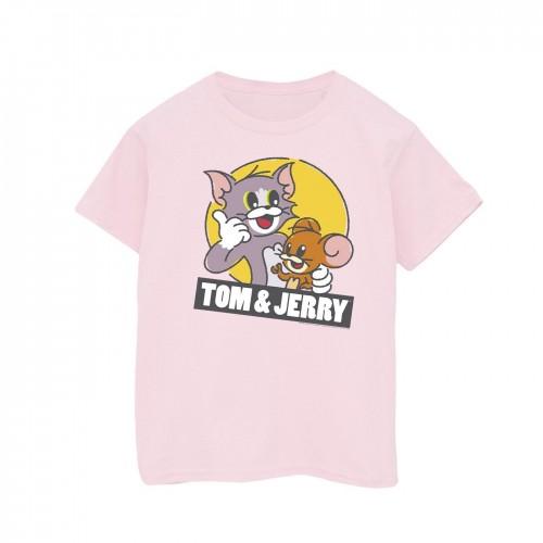 Tom And Jerry Girls Sketch Logo Cotton T-Shirt