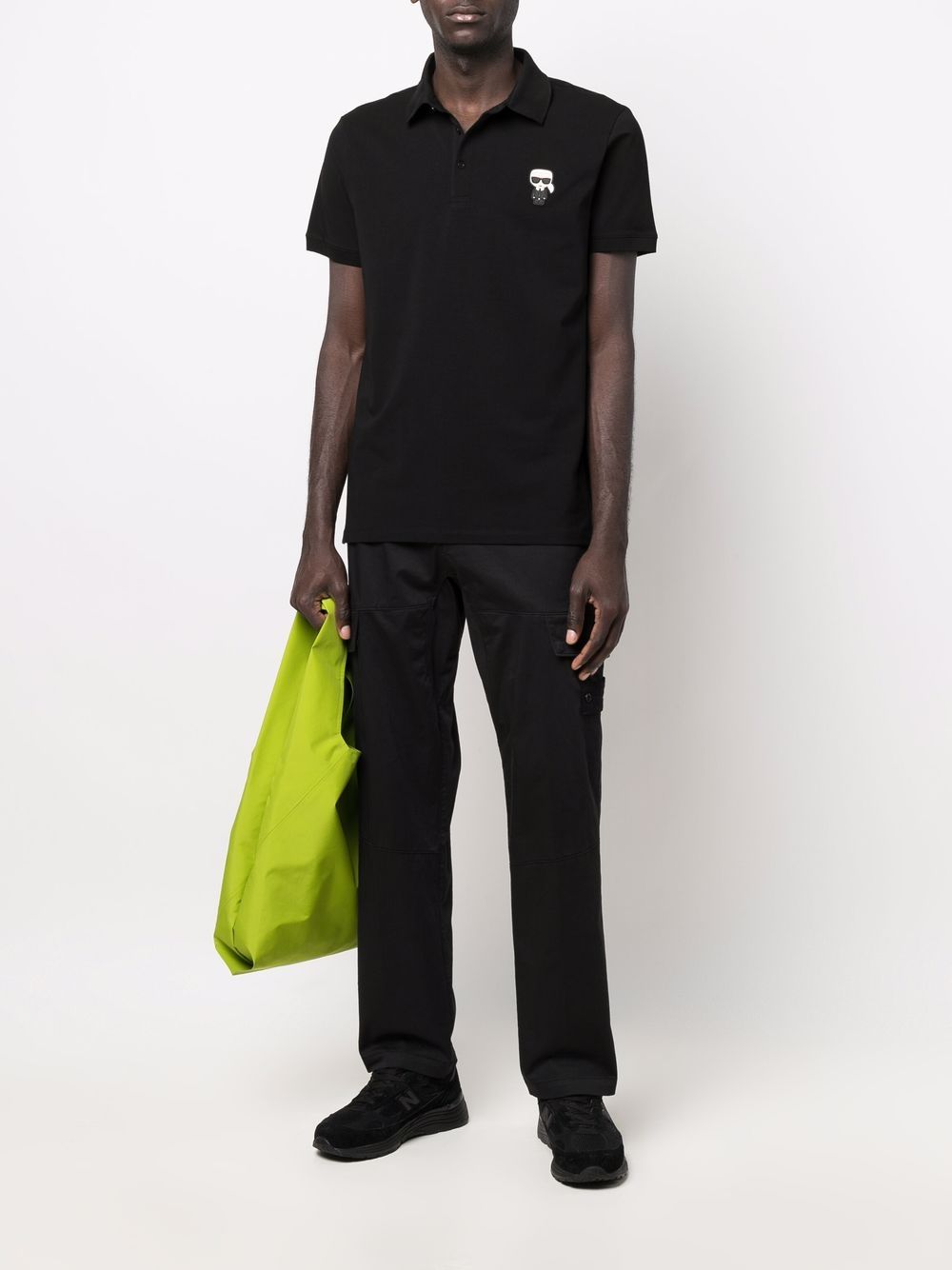 Karl Lagerfeld Poloshirt met logopatch - Zwart