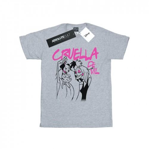 Disney Girls Cruella De Vil Collared Cotton T-Shirt