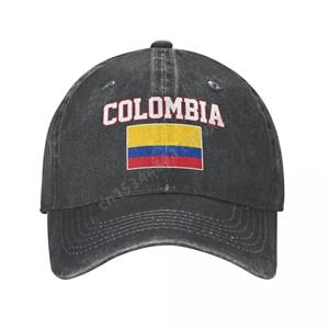 91530103MABXANBX49 Colombia Flag Colombian Fans Unisex Adult Charcoal Washed Denim Baseball Cap Unisex Classic Vintage Cotton Dad Trucker Hat