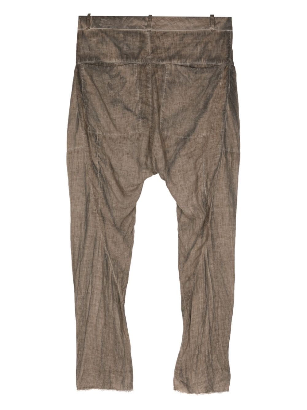 Masnada drop-crotch linen trousers - Bruin