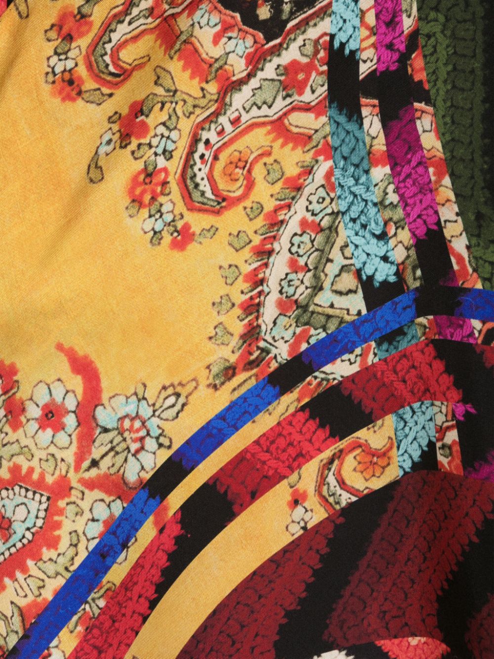 Pierre-Louis Mascia mix-print silk scarf - Geel