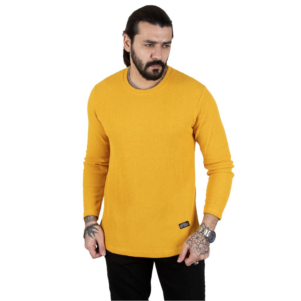 DeepSea Dot Patterned Crew Neck Knitted Fabric Men's Sweatshirt 2303097