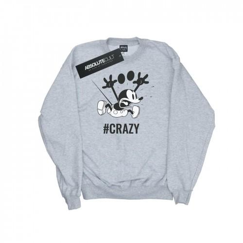 Disney Mens Mickey Mouse #Crazy Sweatshirt