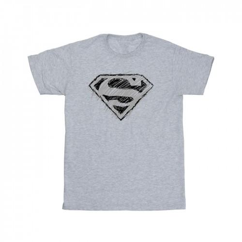 DC Comics Girls Superman Logo Sketch Cotton T-Shirt