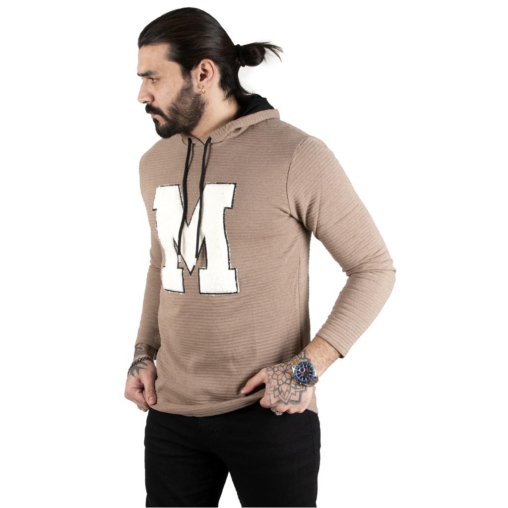 DeepSea New Season Hooded Men's Sweatshirt with Embroidery on the Front 2303091