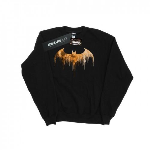 DC Comics Mens Batman Arkham Knight Halloween Moon Logo Fill Sweatshirt
