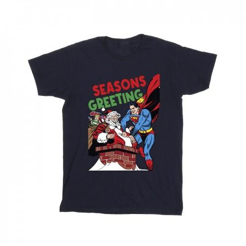 DC Comics Girls Superman Santa Comic Cotton T-Shirt