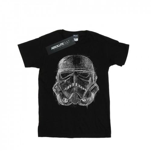 Star Wars Girls Stormtrooper Scribble Helmet Cotton T-Shirt