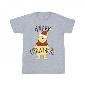 Disney Boys Winnie The Pooh Happy Christmas Holly T-Shirt