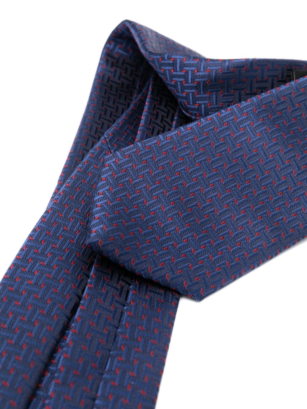 Giorgio Armani geometric-patterned silk tie - Blauw
