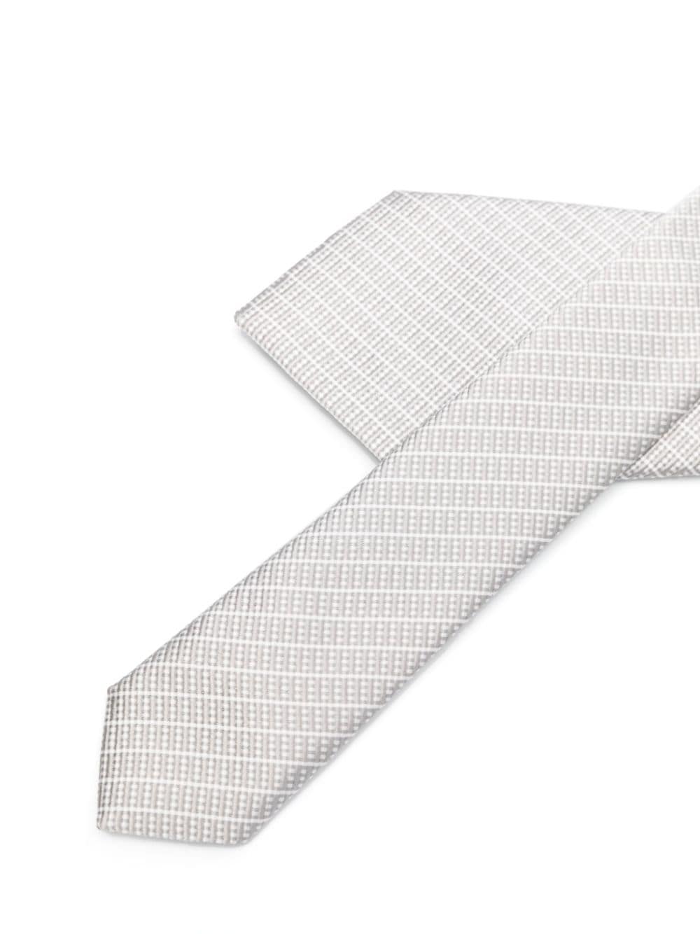 Giorgio Armani silk striped tie - Grijs