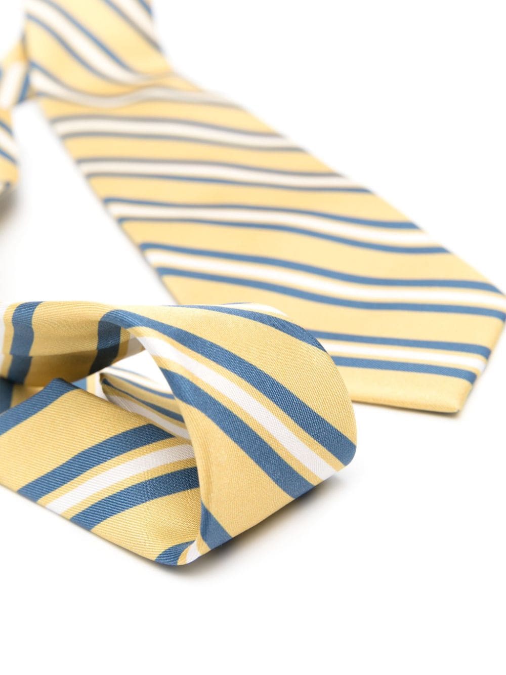 Barba stripe-pattern silk tie - Geel