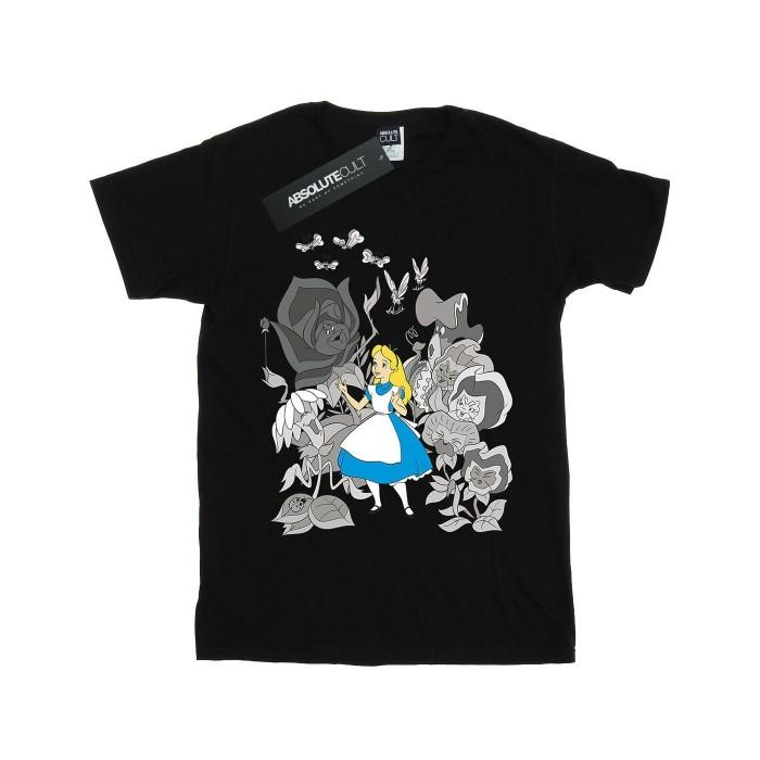Disney Girls Alice In Wonderland Flowers Cotton T-Shirt