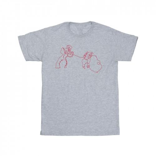 Disney Boys Lady And The Tramp Spaghetti Outline T-Shirt