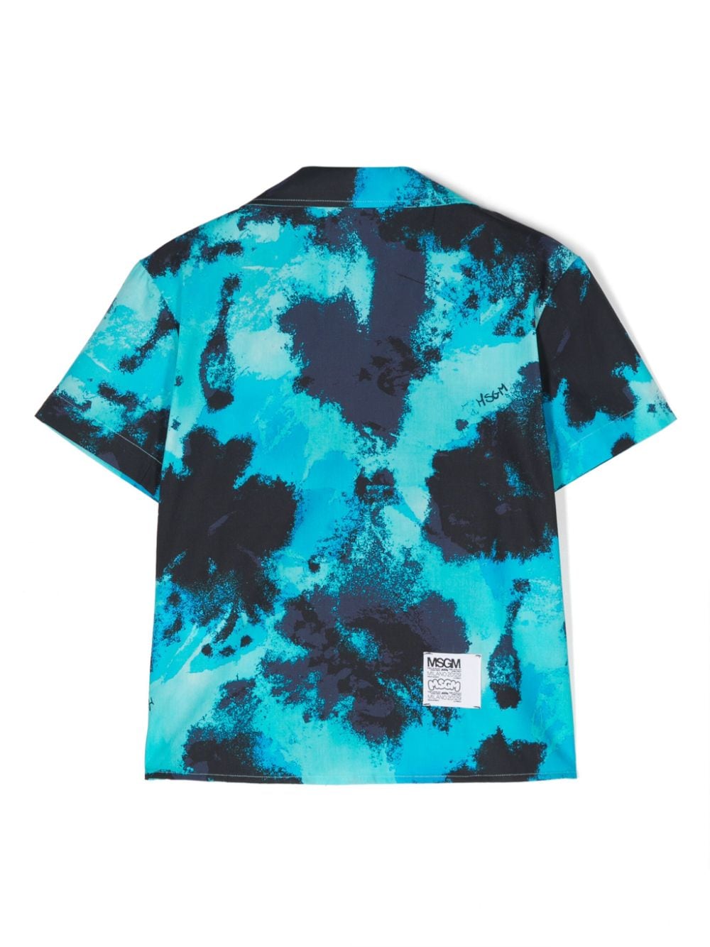 MSGM Kids Shirt met abstracte print - Blauw