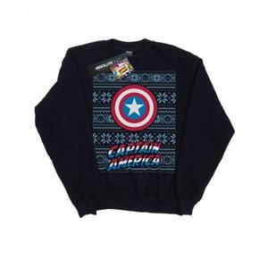 Marvel Mens Captain America Shield Fair Isle Sweatshirt