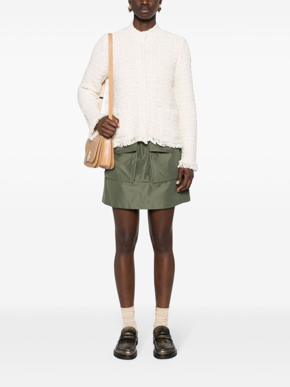 Moncler elasticated-waist cargo miniskirt - Groen
