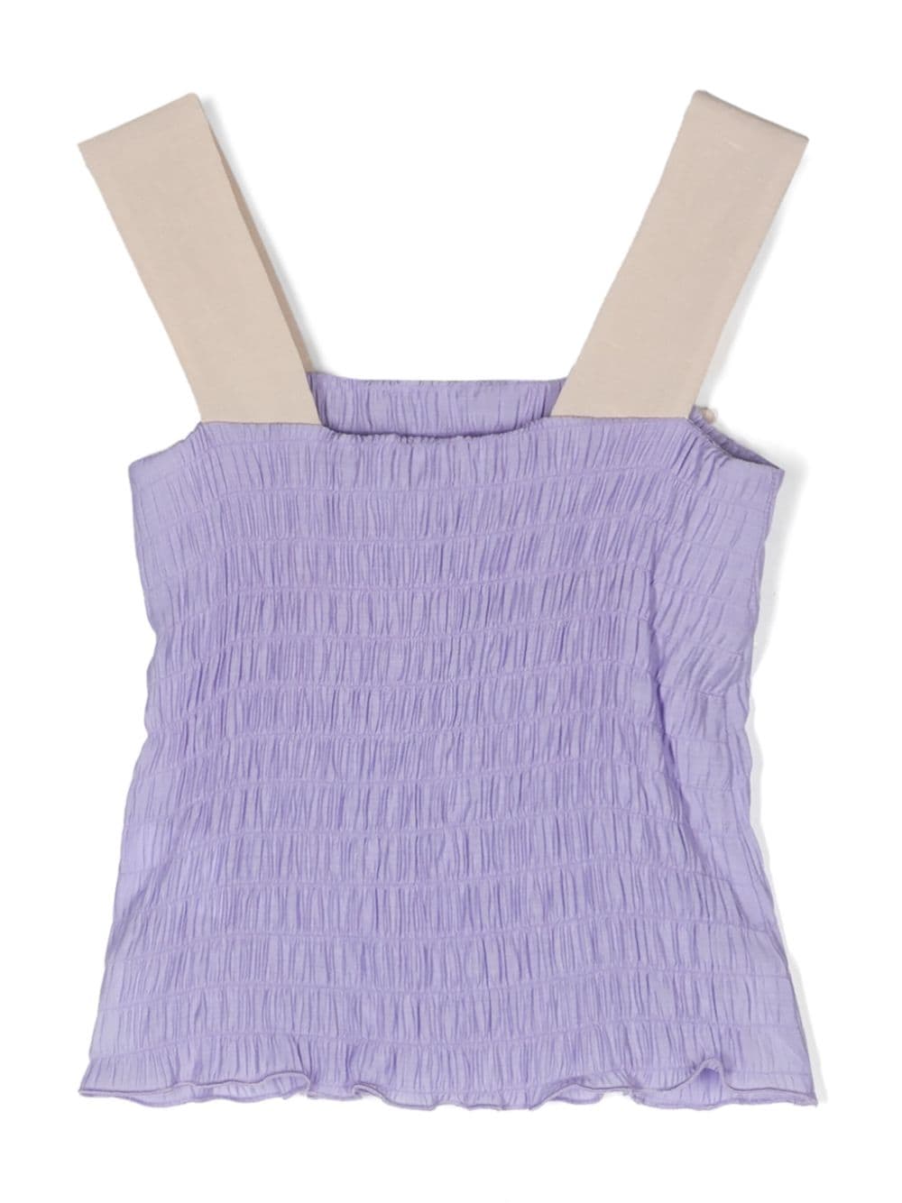 La Stupenderia bow-detail smocked tank top - Paars