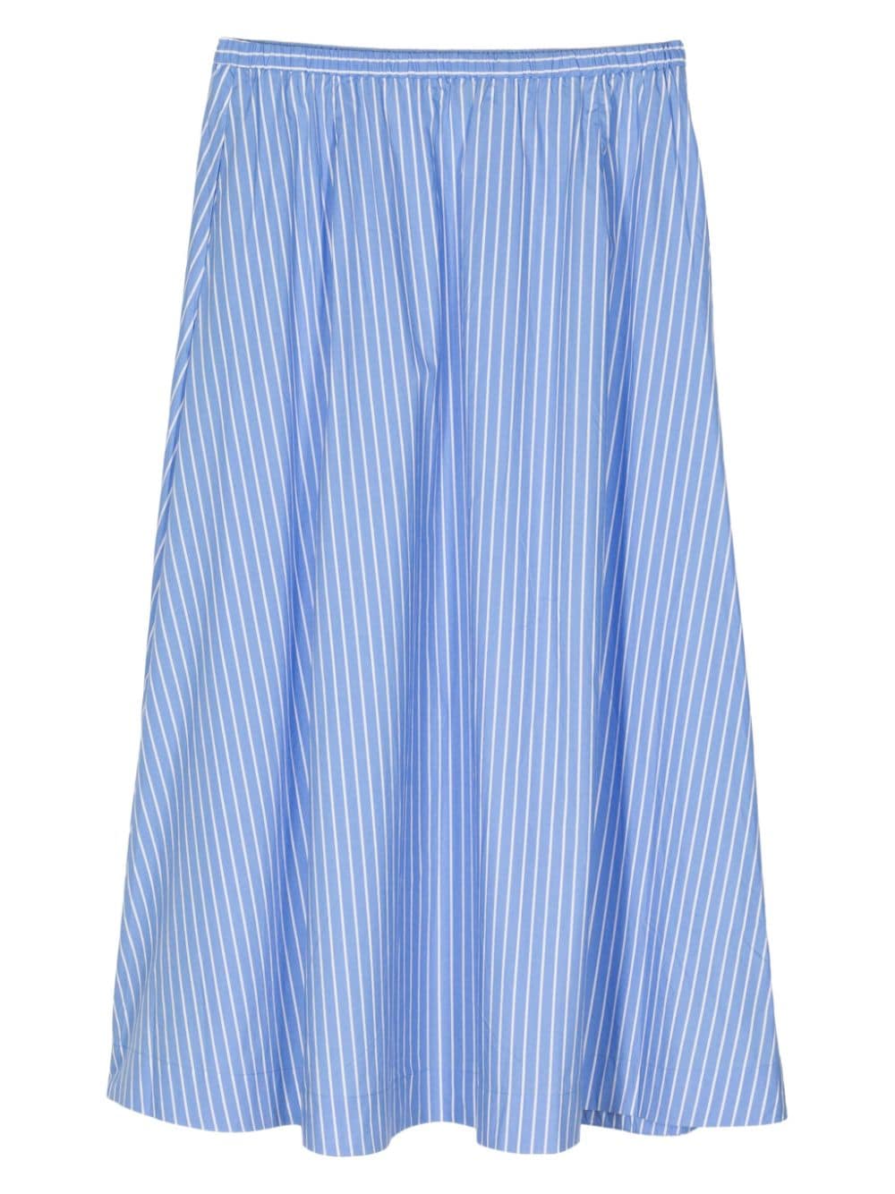 Faithfull the Brand pinstripe cotton midi skirt - Blauw