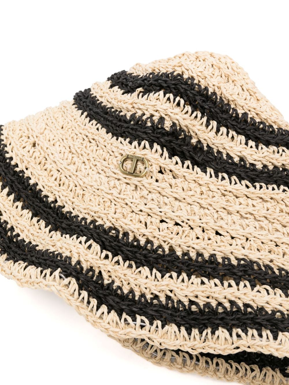 TWINSET striped raffia sun hat - Beige