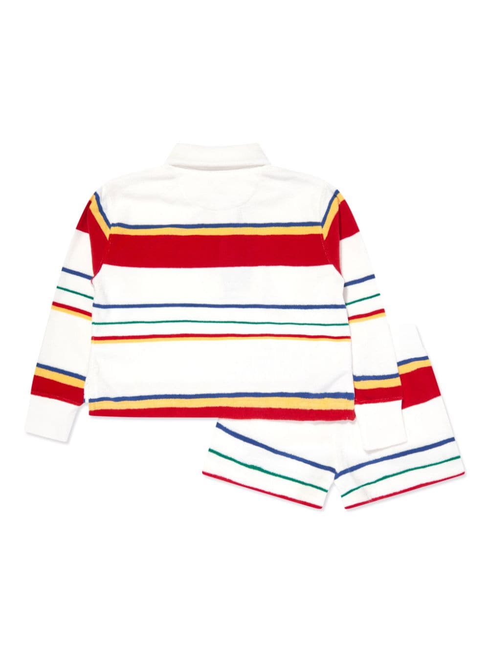 Ralph Lauren Kids striped terry polo and shorts set - Wit
