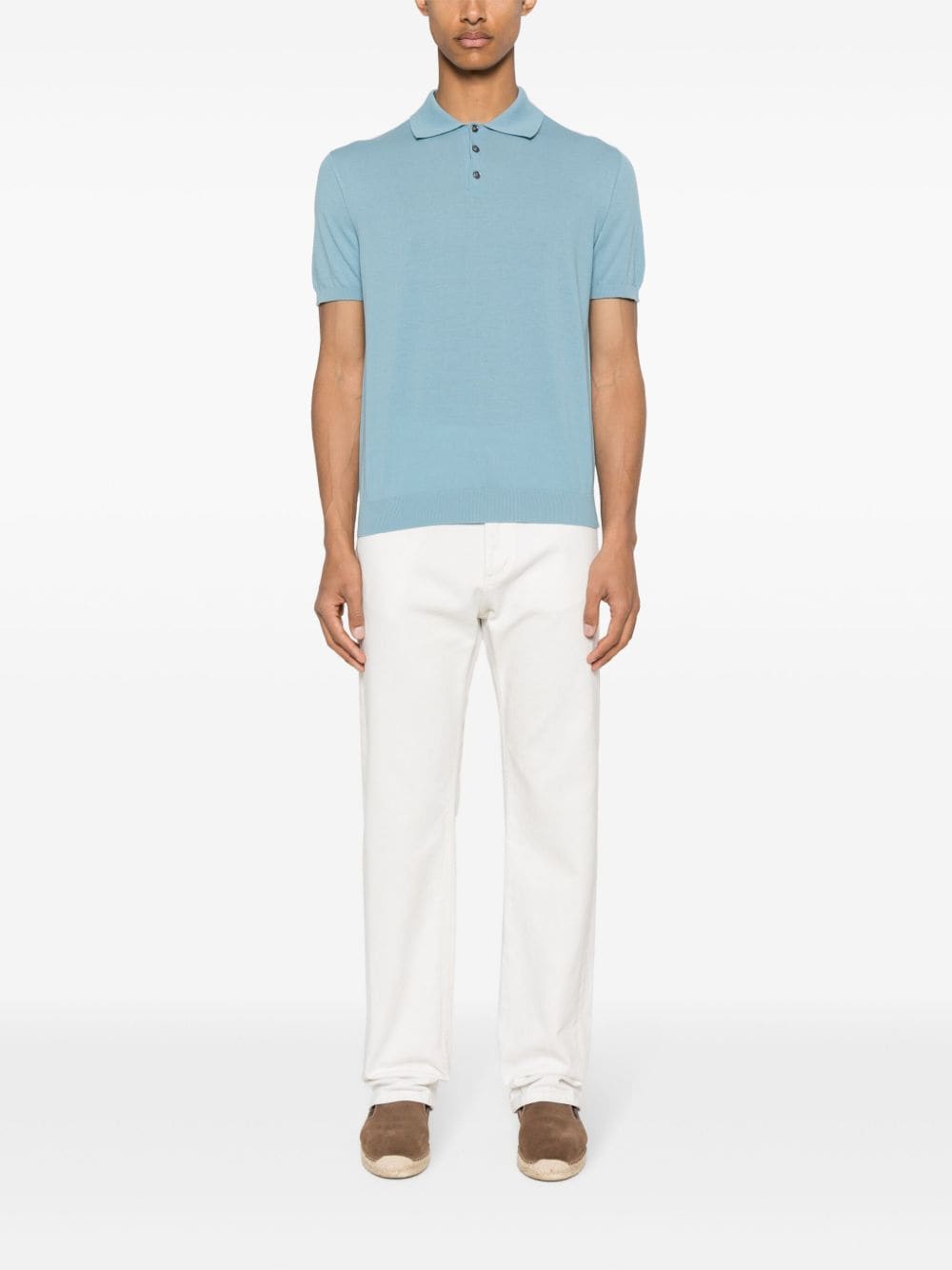 Malo cotton polo shirt - Blauw