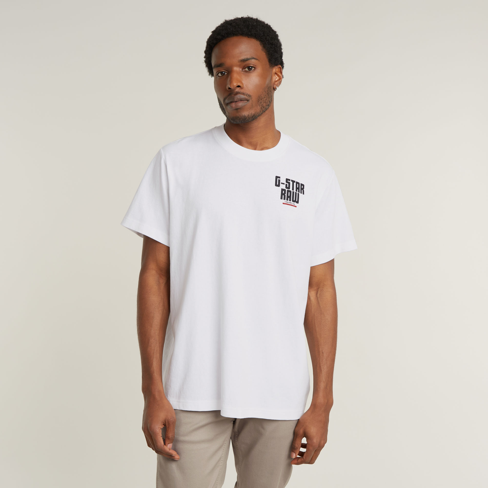 G-Star RAW Engine Back Graphic Loose T-Shirt - Wit - Heren